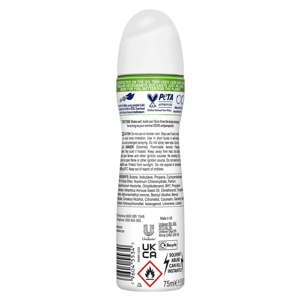 image 1 of Dove Invisible Dry Antiperspirant Deodorant Compressed 75Ml