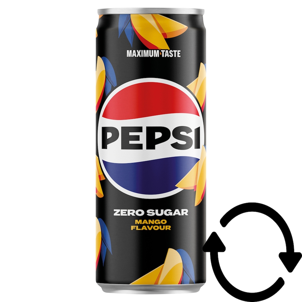 Pepsi Zero colaízű energiamentes szénsavas üdítőital édesítőszerekkel mangó ízesítéssel 330 ml