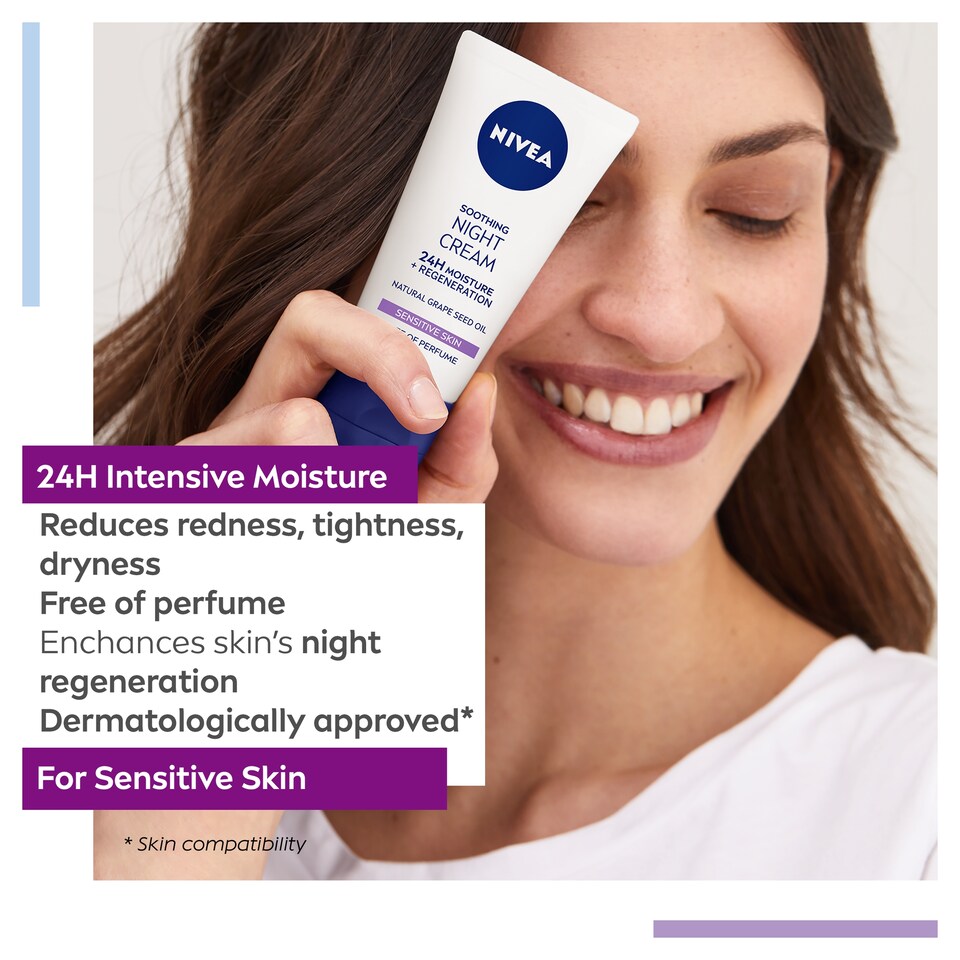 image 1 of Nivea Sensitive Night Cream Tube 50Ml