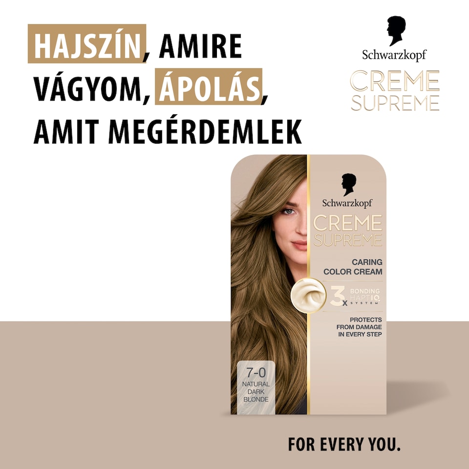 Schwarzkopf Creme Supreme tartós hajfesték 7-0 természetes szőke  1. kép