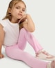 image 1 of F&F Girls 2-Pack Ribbed Flared Leggings in Multi Pink