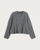 image 4 of F&F Embellished Button Peplum Knit Cardigan in Grey