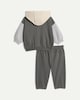 image 2 of F&F Baby 2-Piece Cotton Rich Colour Block Zip Up Hoodie and Joggers Set in Grey Marl