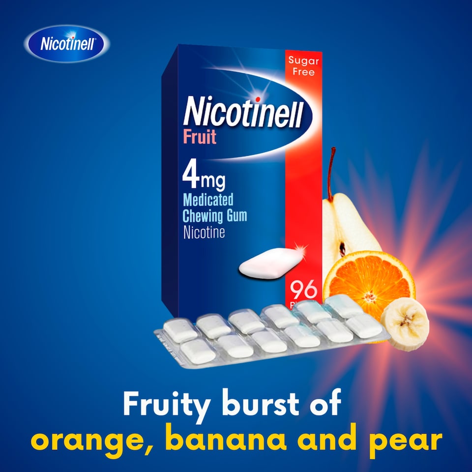 image 1 of Nicotinell Stop Smoking Aid 4mg Medicated Chewing Gum - Fruit 96s