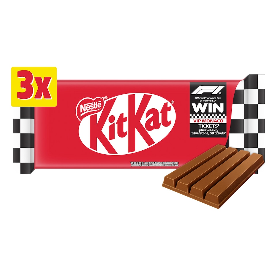 image 1 of Kit Kat 4 Finger Chocolate Bar 3X41.5G