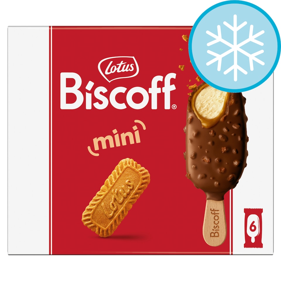 image 1 of Lotus Biscoff Mini Ice Cream Sticks 6X60ml