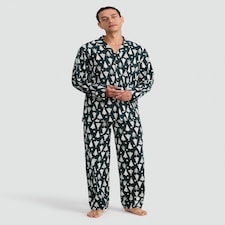 F&F Christmas Tree Print Matching Family Christmas Button Through Pyjamas in Green