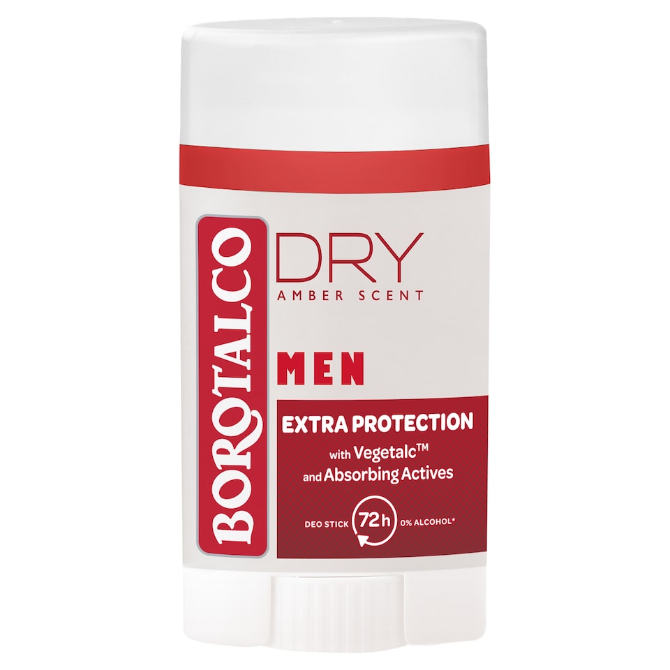Borotalco Men Dry Amber Scent tuhý antitranspirant 40ml