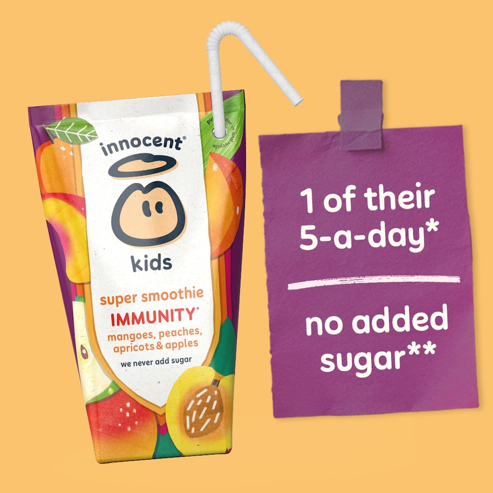 image 1 of innocent Kids Super Smoothies Mangoes, Peaches, Apricots & Apples 4 x 150ml