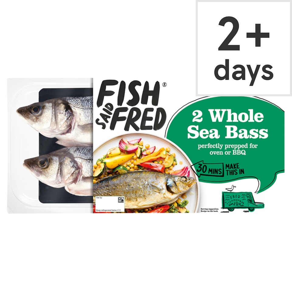 image 1 of Fish Said Fred 2 Whole Sea Bass 520g