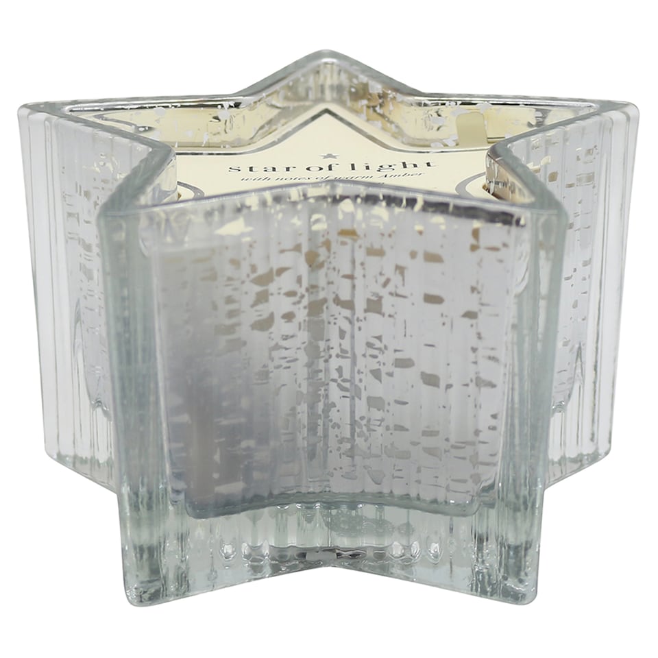 F&F Home Silver Winter Frost Star Candle 200g