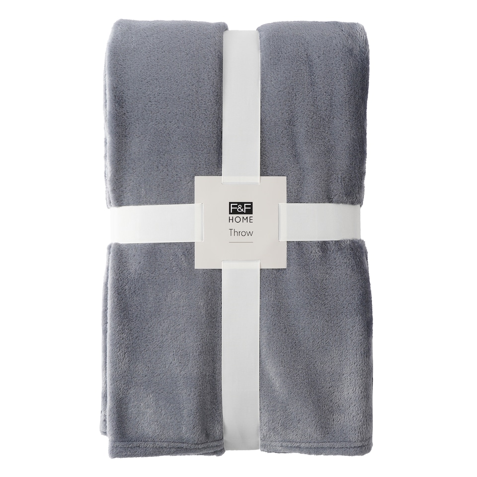 F&F Home Soft Blue Super Soft Throw