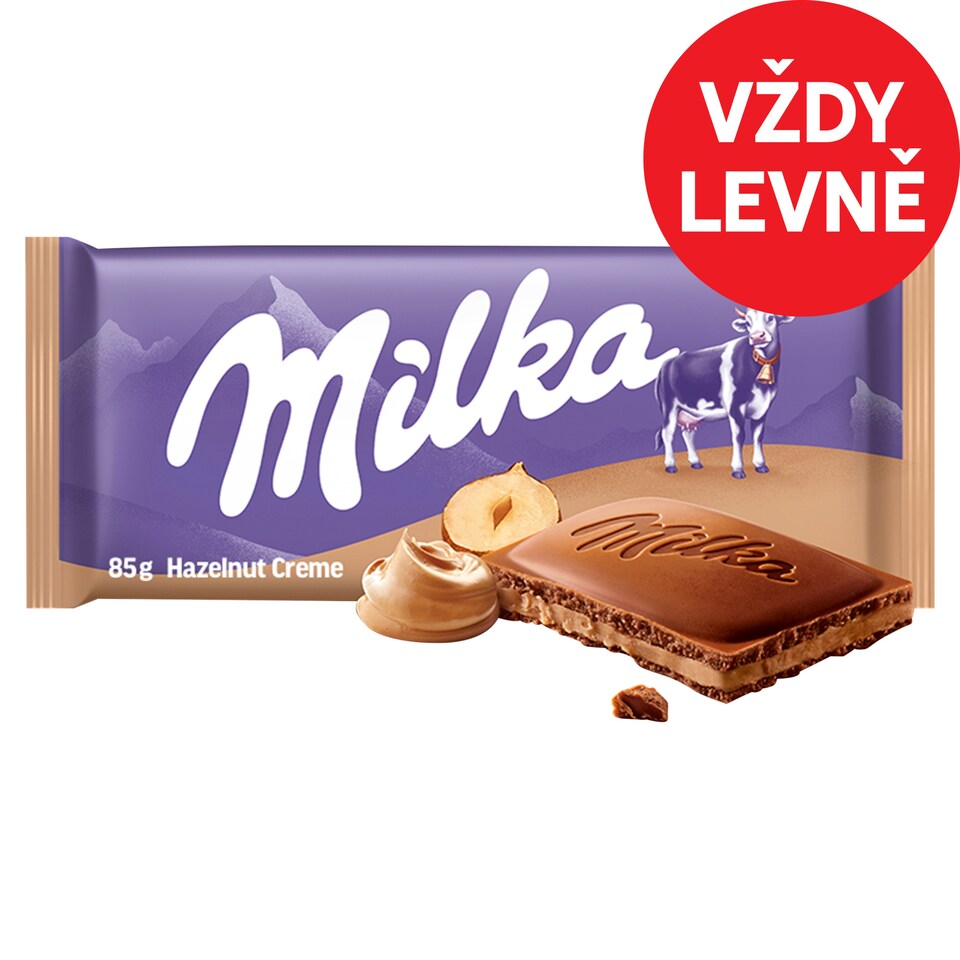 Milka čokoláda Hazelnut créme mléčná 85g