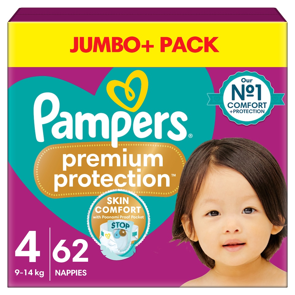 image 1 of Pampers Premium Protection Size 4 62 Nappies