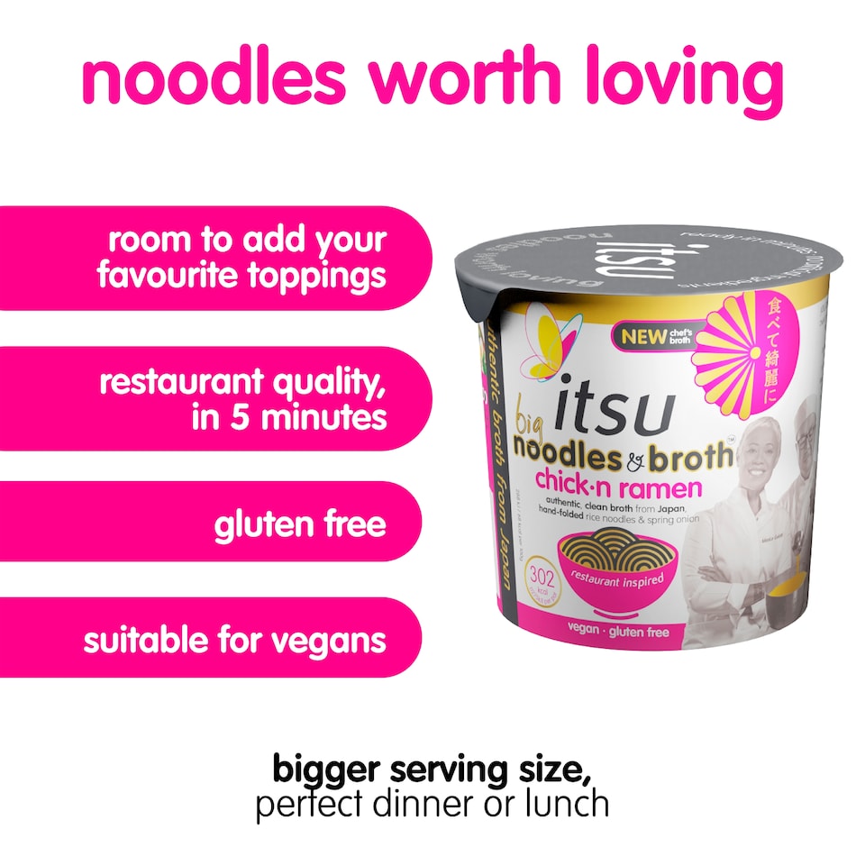 image 1 of itsu BIG chickn ramen instant noodles & broth pot 96g