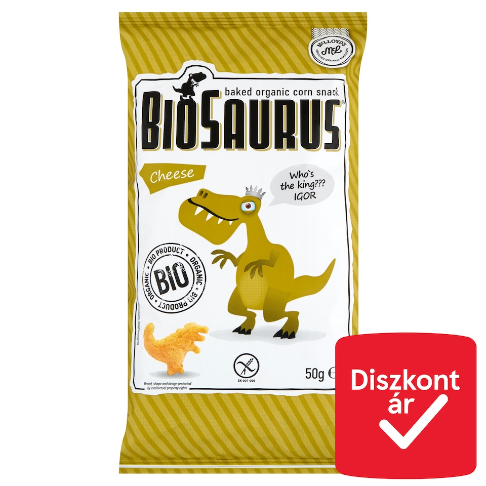 McLloyd's BioSaurus Baked Organic Corn Snack with Cheese Seasoning 50 g