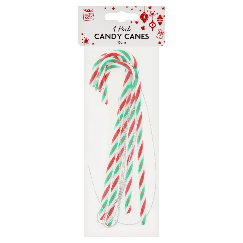 image 1 of Festive Magic Candy Canes Decoration 15 cm 4 pcs