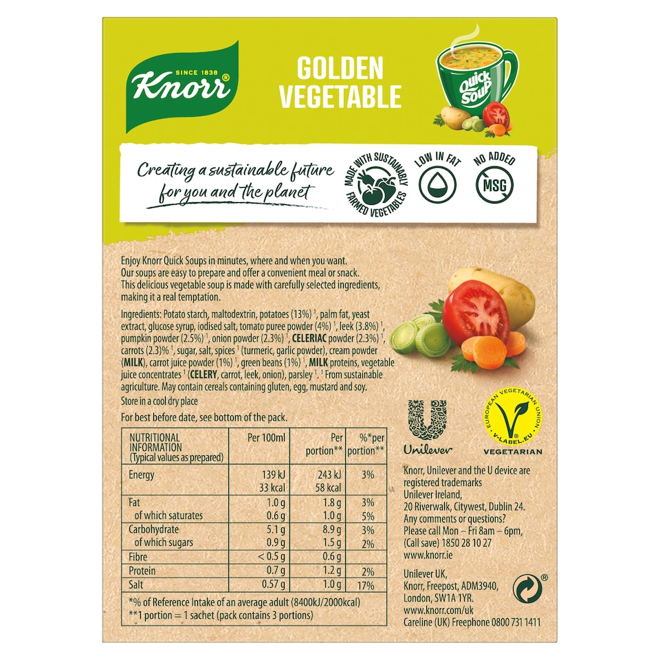 image 1 of Knorr Quick Soup Golden Vegetable 3X64ml