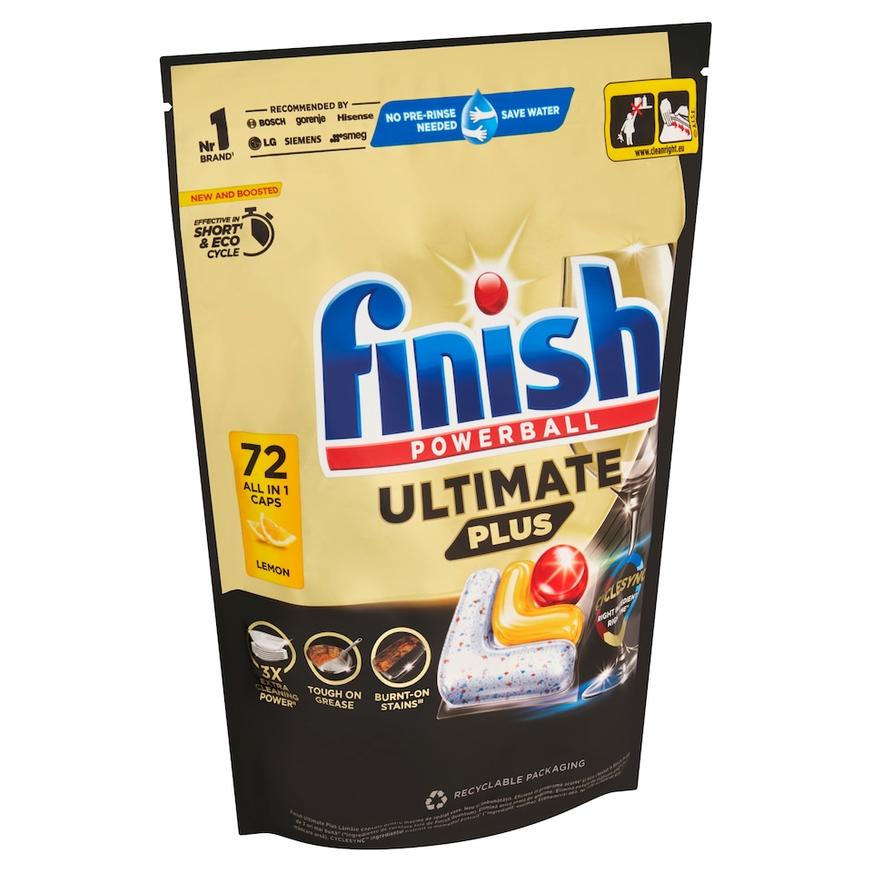 Obrázek 1 pro produkt Finish Ultimate Plus kapsle do myčky nádobí - Lemon 72 ks