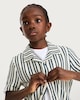 image 1 of F&F Boys Striped Revere Shirt in Multi Black White