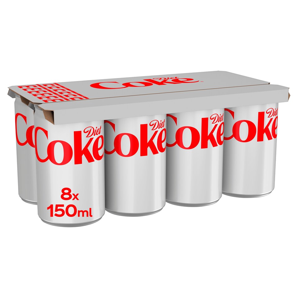 Diet Coke No Calories No Sugar Soft Drink 8 x 150ml