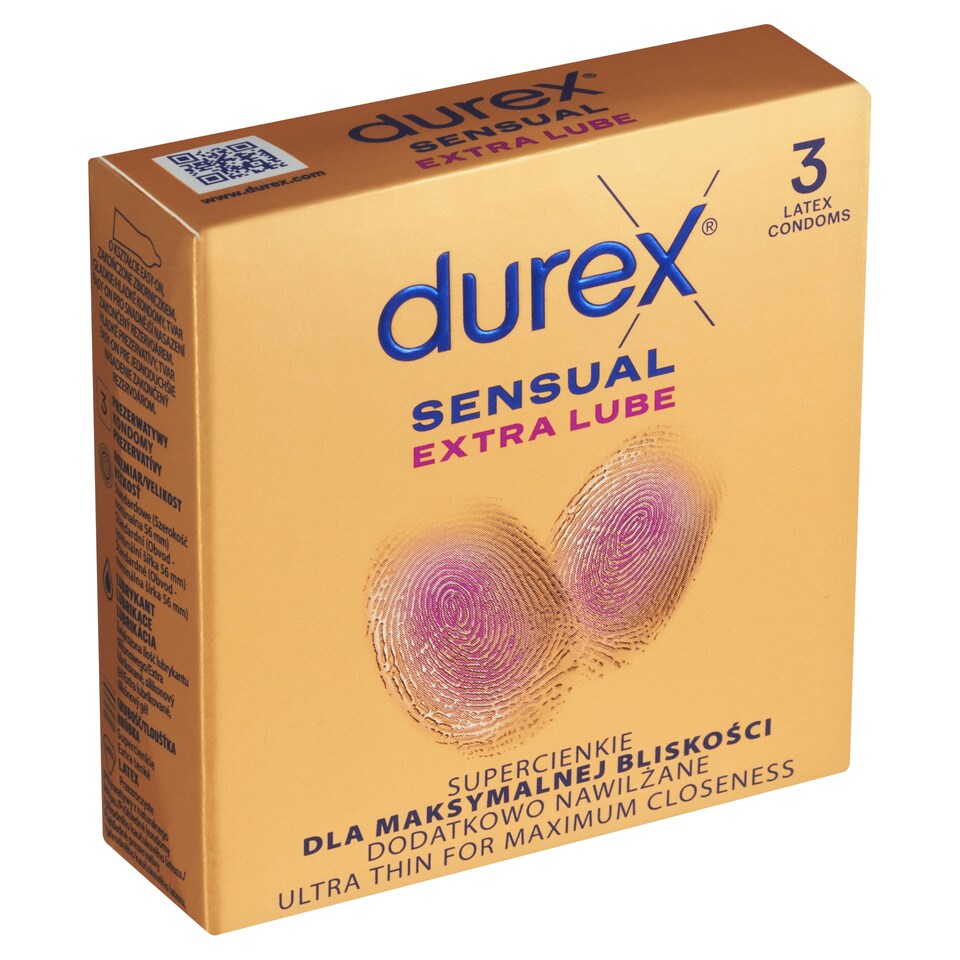 image 1 of Durex Sensual Extra Lube Condoms 3 pcs