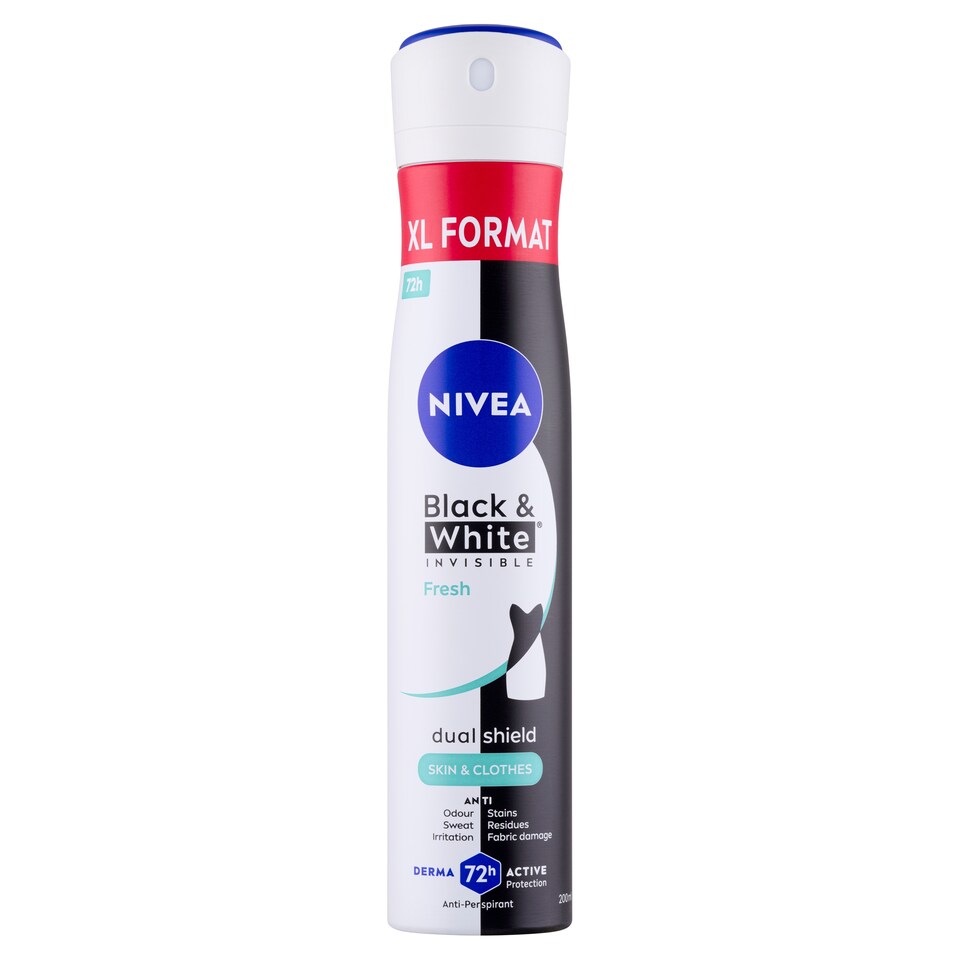 Obrázek 1 pro produkt Nivea Black & White Invisible Fresh Sprej antiperspirant 200ml