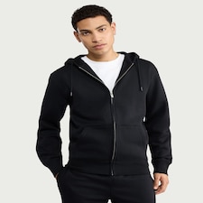 F&F Active EVERYHOUR Cotton Rich Zip Up Hoodie in Black