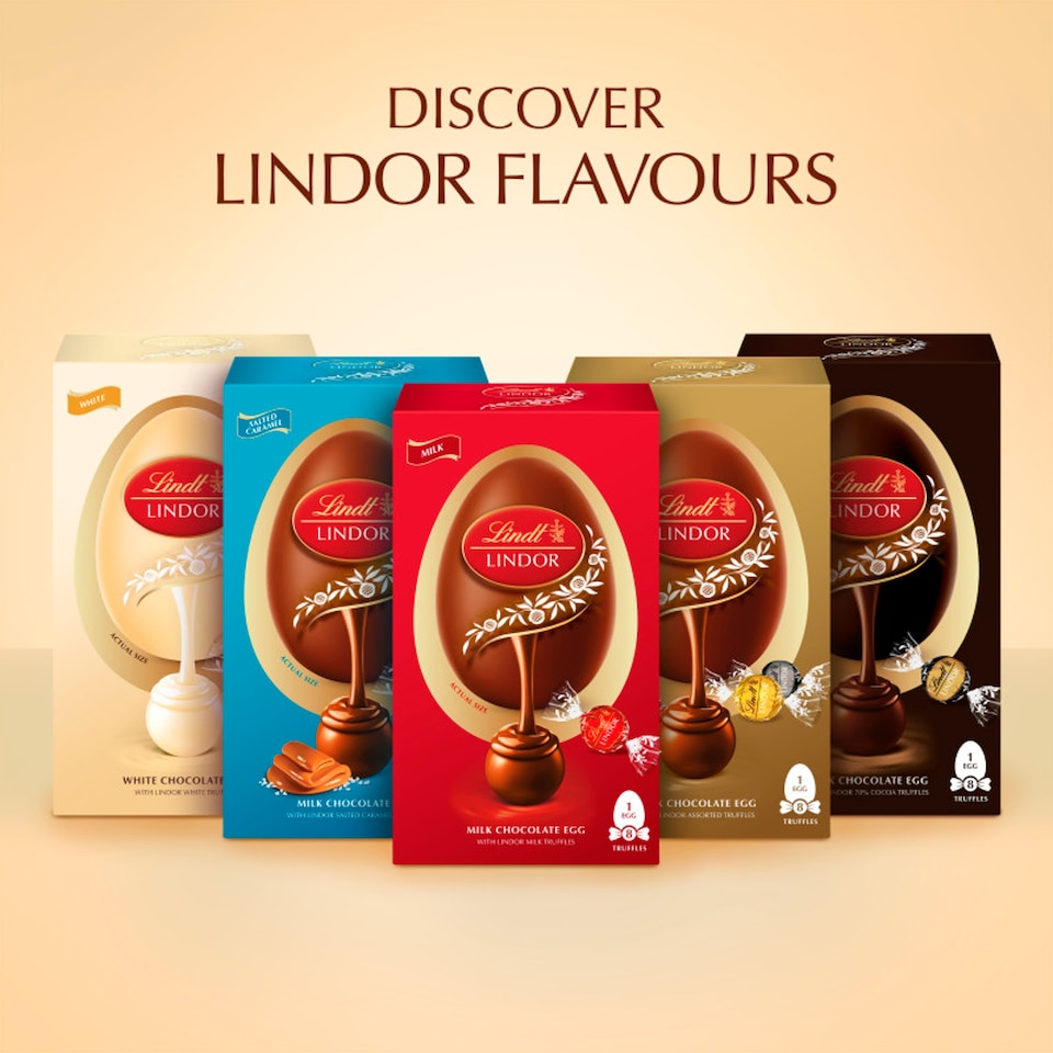 image 1 of Lindt Lindor White Chocolate Egg with White Truffles 260g