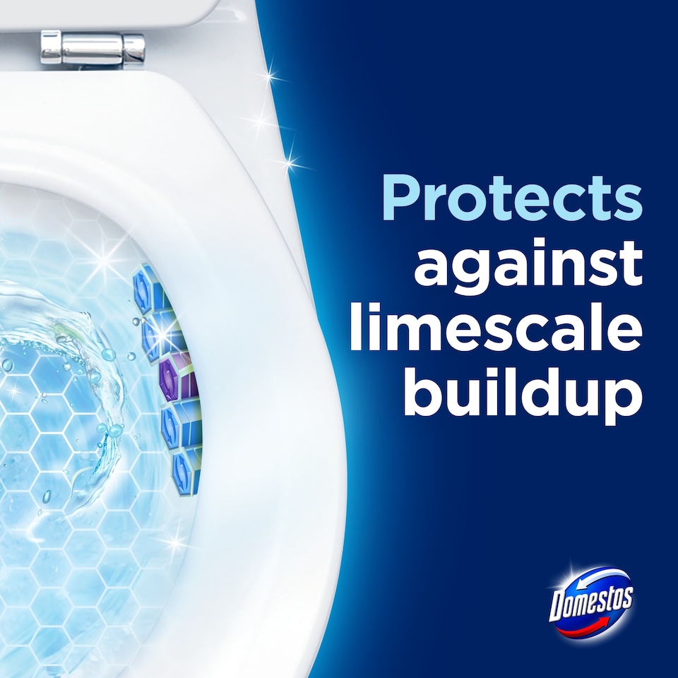 image 1 of Domestos Power 5 Toilet Rim Block Freshener Ocean 2x 50g