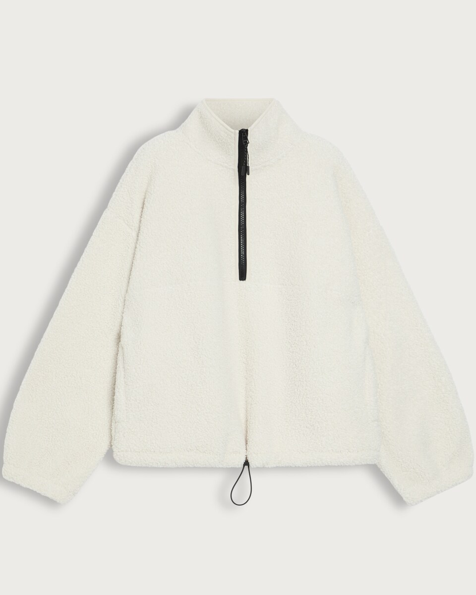 image 1 of F&F Active Fleece Half Zip Jacket in Cream