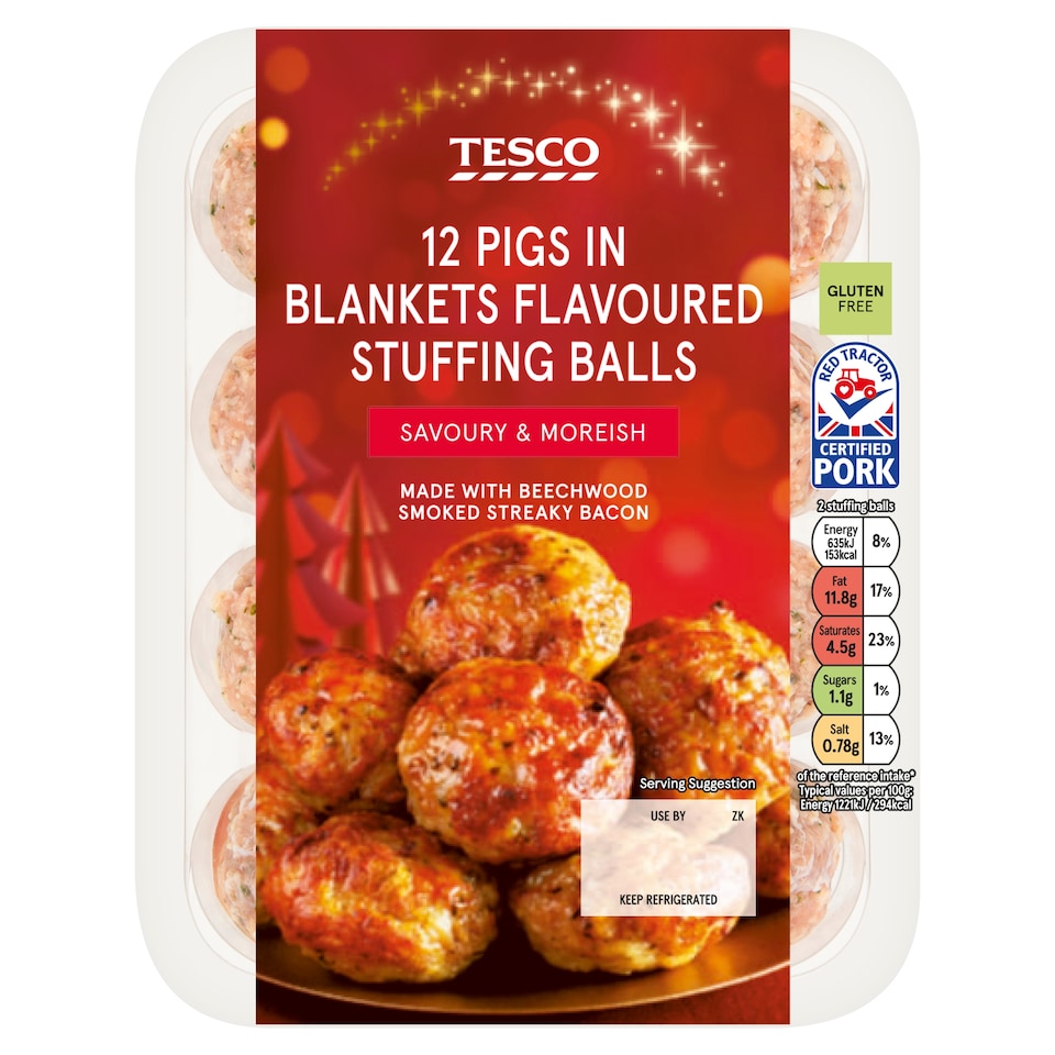 Tesco 12 Pig in Blanket Stuffing Balls 350g