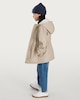 image 1 of F&F Girls Rubber Hooded Zip Through Parka in Cream