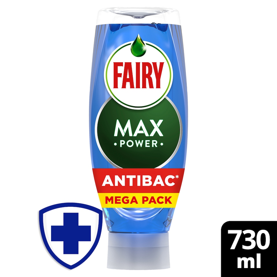 image 1 of Fairy Max Power Eucalyptus Anti-Bacterial Washing Up Liquid 730ml