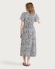 image 3 of F&F Floral Print V Neck Midi Dress in Navy