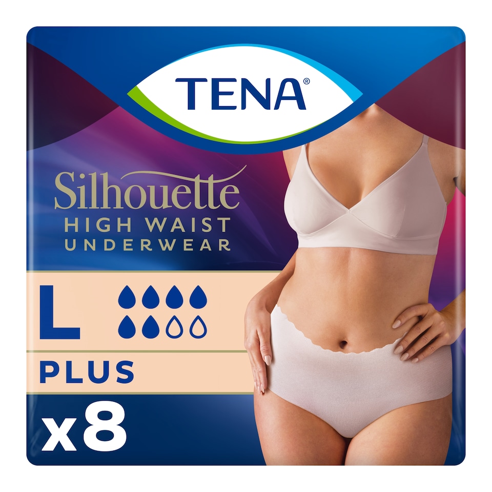 image 1 of TENA Silhouette Incontinence Pants Cream Large 8 Pack