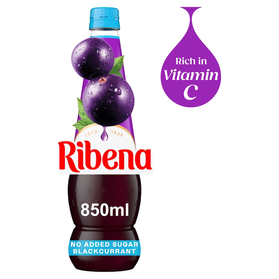 image 1 of Ribena Blackcurrant Squash No Added Sugar 850ml