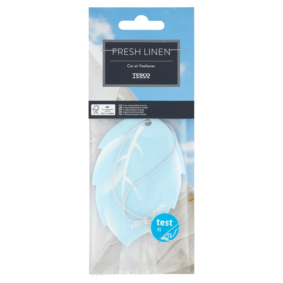 Tesco Hanging Card Fresh Linen Car Air Freshener