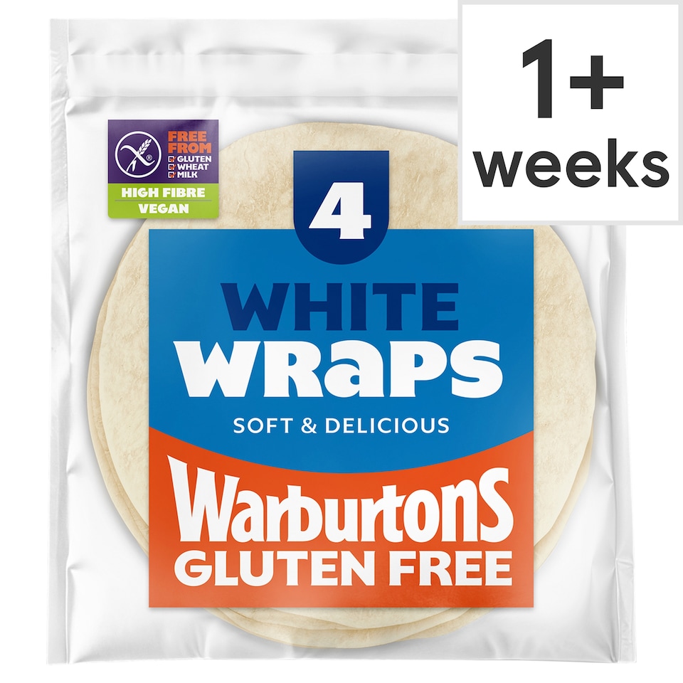 Warburtons Gluten Free White Wraps 4 Pack