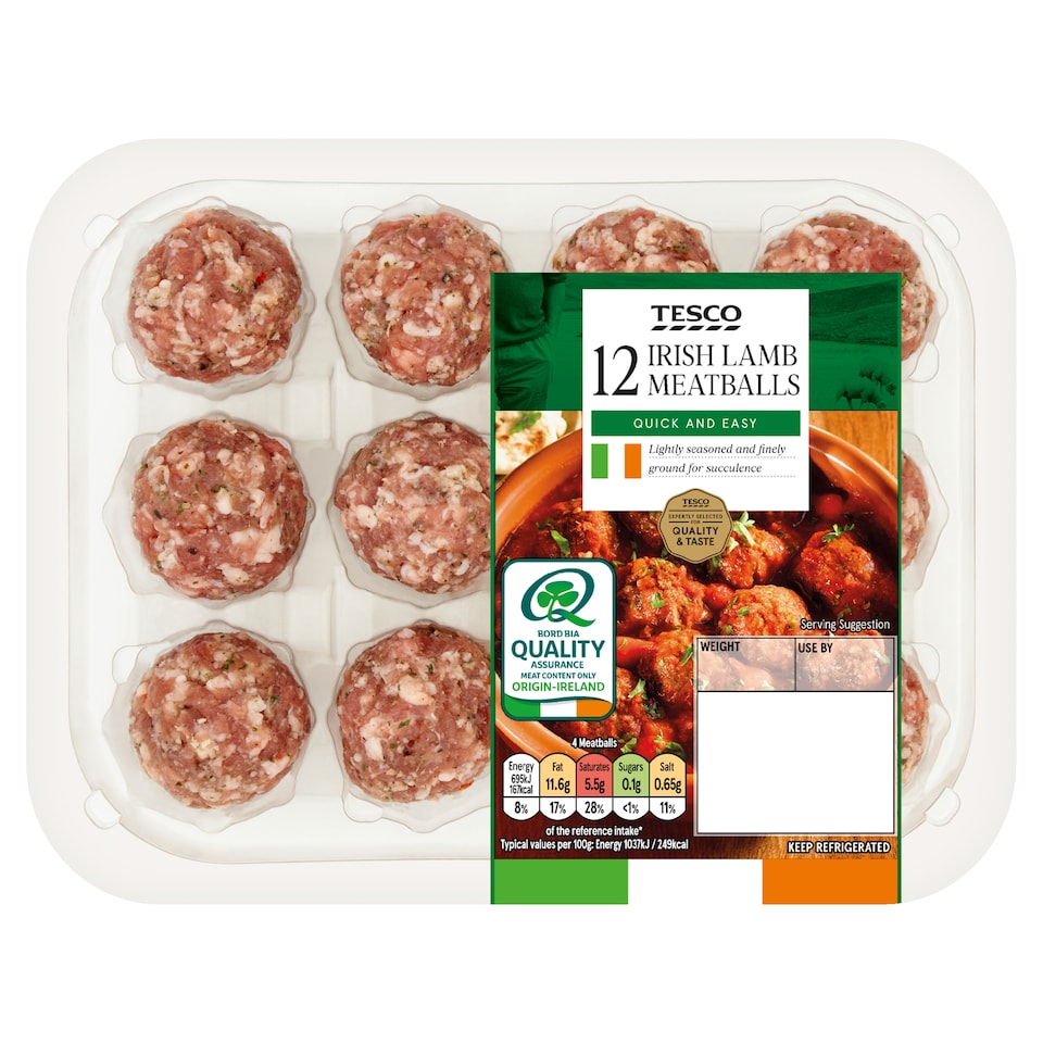 Tesco 12 Irish Lamb Meatballs 240g