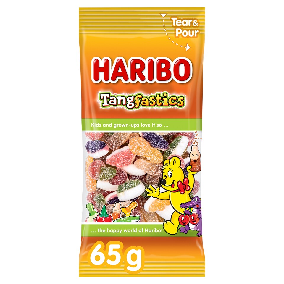 HARIBO Tangfastics Frizzy Fruit Flavour Gums 65g 