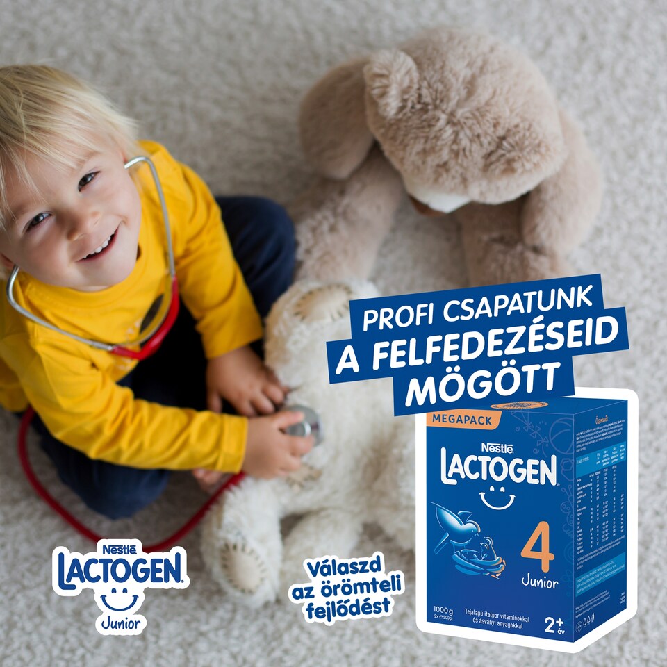Lactogen 4 Junior tejalapú italpor vitaminokkal és ásványi anyagokkal 2 év+ 2 x 500 g (1000 g)  1. kép