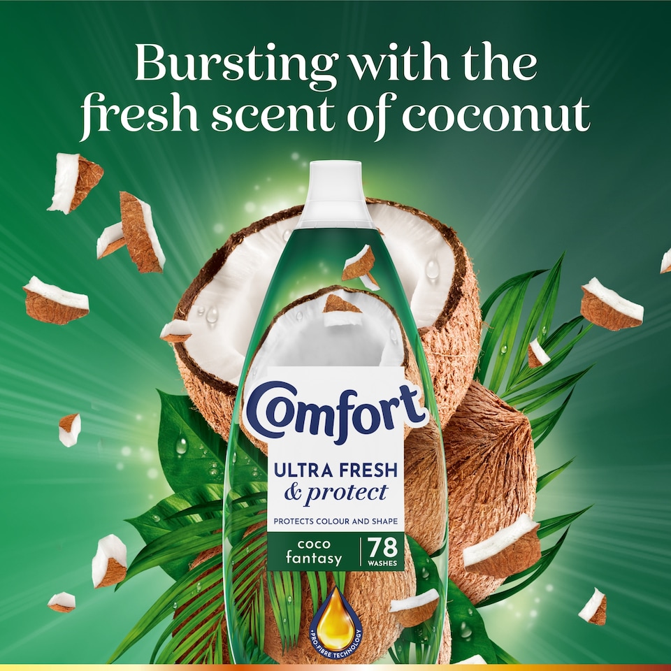 image 1 of Comfort Ultra Fresh & Protect Coco Fantasy Fabric Conditioner 78 Washes 1170ml