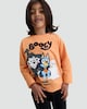 image 1 of Bluey Pure Cotton Booey Slogan Long Sleeved Top in Orange