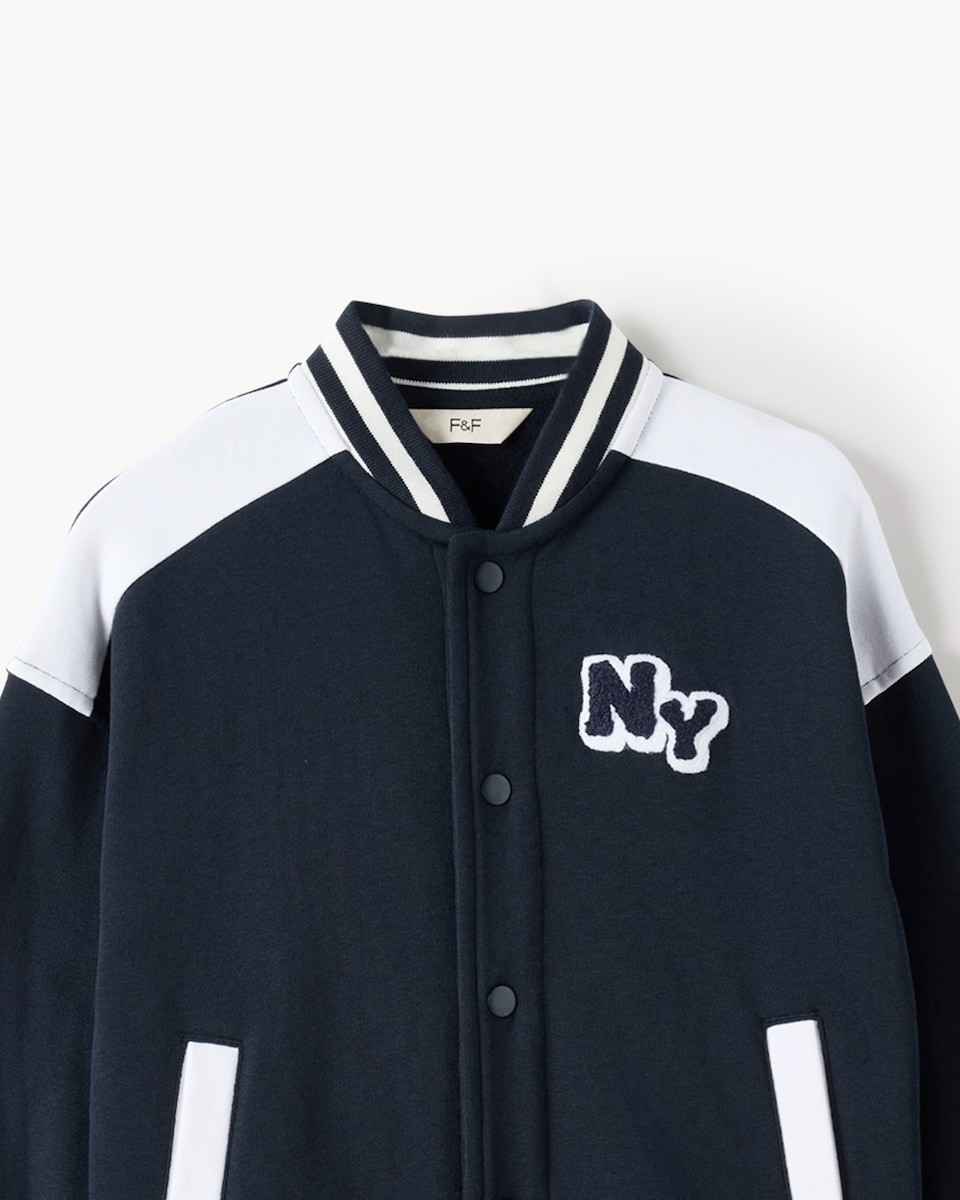 image 1 of F&F Boys Pure Cotton Jacket, T-Shirt and Jeans Set in Navy