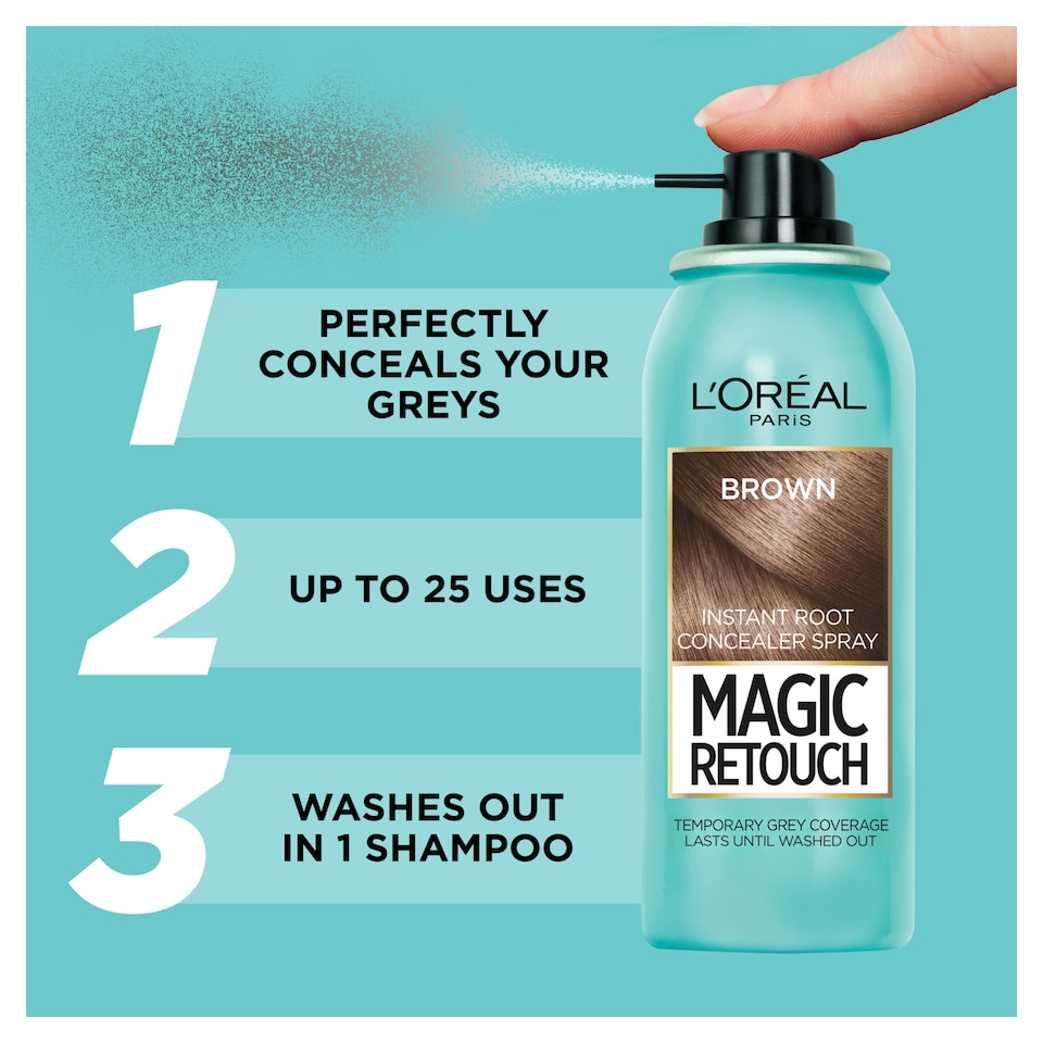 image 1 of L'Oreal Paris Magic Retouch Instant Root Concealer Spray Brown 75ml
