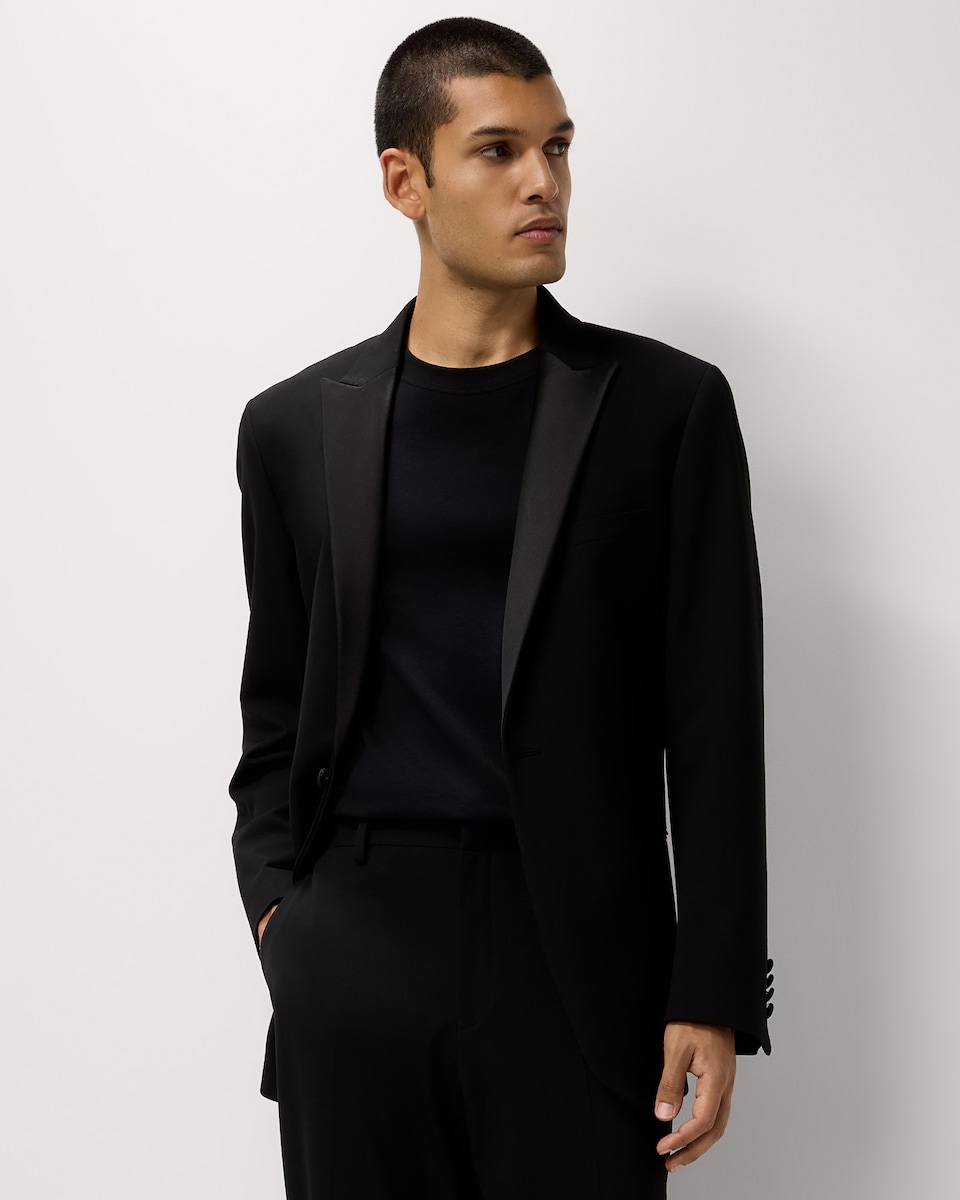 image 1 of F&F Tailored Fit Formal Tuxedo Jacket in Black