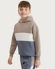 image 1 of F&F Boys Cotton Rich Colour Block Oversized Fit Hoodie in Med Nude
