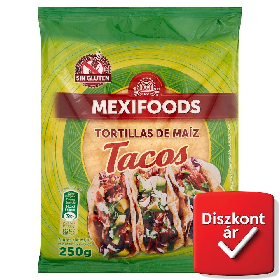 Mexifoods Tacos tortilla kukoricalisztből 10 db 250 g
