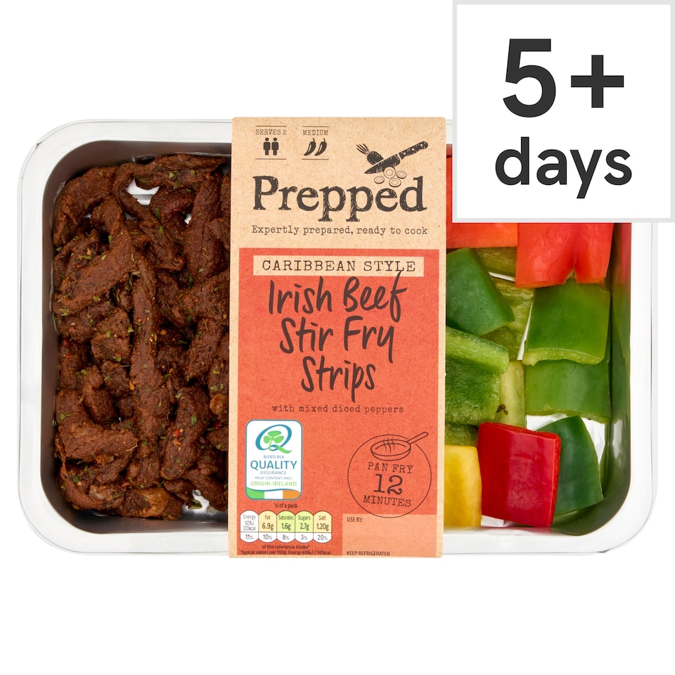 PREPPED Caribbean Style Irish Beef Stir Fry Strips 380g